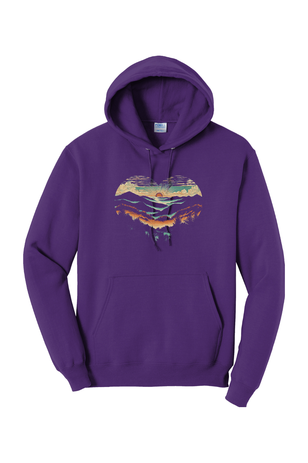 NC Hoodie from Believe Apparel featuring a bold 'NC Mountains' graphic on the chest. Comfortable, casual fit with a drawstring hood 
